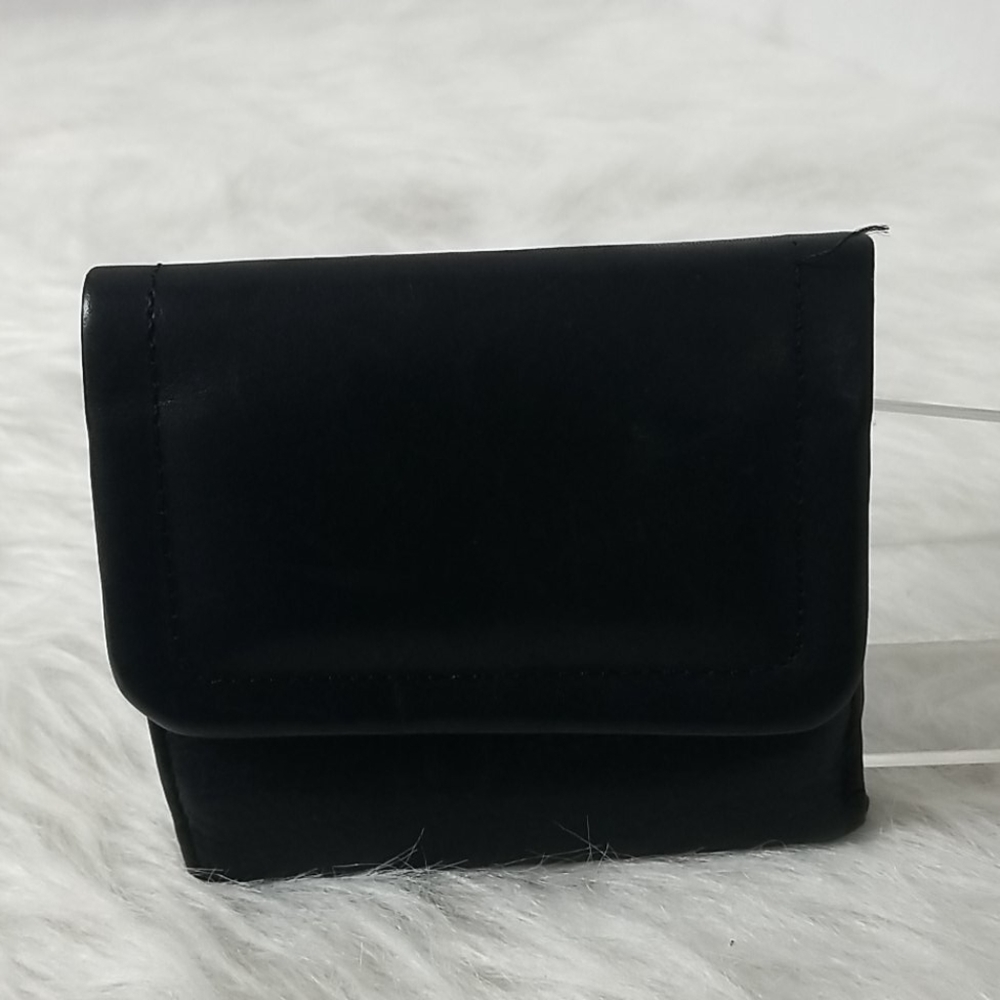 MENS LEATHER TRI FOLD WALLET IN BLACK